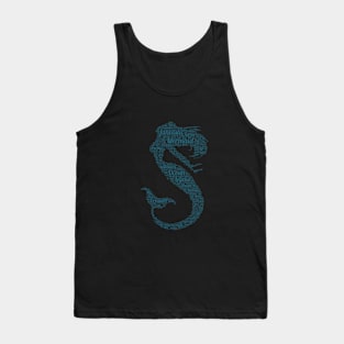 Mermaid Mystic Sea Life Text Word Cloud Tank Top